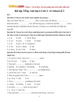 Bài tập Tiếng Anh lớp 6 Unit 2: At School số 2