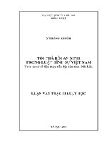 Tội phá rối an ninh trong luật hình sự việt nam (trên cơ sở số liệu thực tiễn địa bàn tỉnh đắk lắk) 