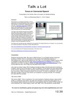 talk a lot transcription of an online lesson on sentence stress 