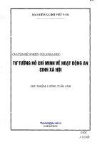 CHUYÊN đề tư TƯỞNG hồ CHÍ MINH về HOẠT ĐỘNG AN SINH xã hội 