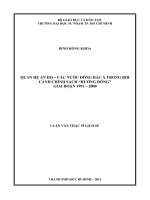 Luận văn thạc sĩ lịch sử quan hệ ấn độ – các nước đông bắc á trong bối cảnh chính sách “hướng đông” giai đoạn 1991 – 2000
