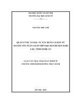 Quản lý dự án đầu tư xây dựng cơ bản từ nguồn vốn ngân sách trên địa bàn huyện nghi lộc, tỉnh nghệ an (tt)