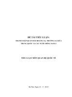 tiểu luận cao học  môn quan hệ quốc tế  TRANH CHẤP QUẦN đảo HOÀNG SA, TRƯỜNG SA GIỮA