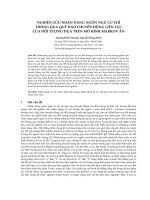 NGHIÊN CỨU NHẬN DẠNG NGÔN NGỮ CỬ CHỈ THÔNG QUA QUỸ ĐẠO CHUYỂN ĐỘNG LIÊN TỤC CỦA ĐỐI TƯỢNG DỰA TRÊN MÔ HÌNH MARKOV ẨN