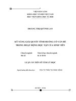 Kĩ năng giải quyết tình huống có vấn đề trong hoạt động học tập của sinh viên 