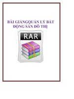 BÀI GIẢNG QUẢN lý bất ĐỘNG sản đô THỊ 