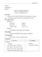 Giáo án Tiếng Anh 7 unit 9: At home and away