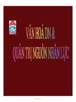 VĂN hóa DOANH NGHIỆP và QUẢN TRỊ NGUỒN NHÂN lực 