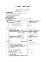 Giáo án Tiếng Anh 7 unit 1: Back to school
