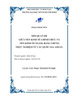 MỐI QUAN HỆ  GIỮA NỀN KINH TẾ CHÍNH THỨC VÀ  NỀN KINH TẾ NGẦM: BẰNG CHỨNG  THỰC NGHIỆM TỪ CÁC QUỐC GIA ASEAN.