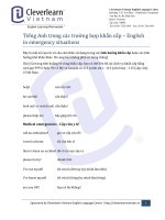 Tiếng Anh trong các trường hợp khẩn cấp  english in emergency situations