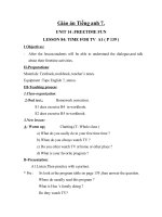 Giáo án Tiếng Anh 7 unit 14: Freetime fun