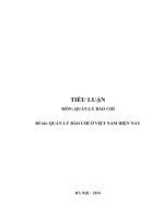tiểu luận cao học  QUẢN lý báo CHÍ ở VIỆT NAM HIỆN NAY