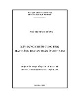 Xây dựng chuỗi cung ứng mặt hàng rau an toàn ở việt nam 