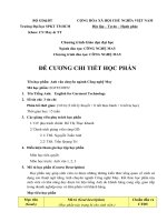 ĐỀ CƯƯƠNG CHI TIẾT HỌC PHẦN : Anh văn chuyên ngành Công nghệ May