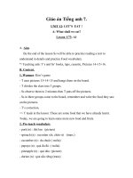 Giáo án Tiếng Anh 7 unit 12: Let’s eat