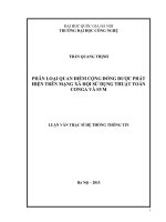 Phân loại quan điểm cộng đồng được phát hiện trên mạng xã hội sử dụng thuật toán conga và VSM 