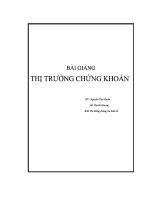 BÀI GIẢNG THỊ TRƯỜNG CHỨNG KHOÁN 