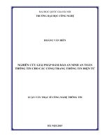 Nghiên cứu giải pháp đảm bảo an ninh thông tin cho các cổng trang thông tin điện tử 