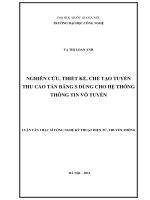 Nghiên cứu, thiết kế, chế tạo tuyến thu cao tần băng s dùng cho hệ thống thông tin vô tuyến 
