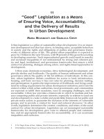 “Good” Legislation as a Means of Ensuring Voice, Accountability, and the Delivery of Results in Urban Development