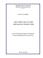 Phát triển nhà ở xã hội trên địa bàn tỉnh bắc ninh 
