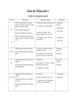 Giáo án Tiếng Anh 7 unit 15: Going out