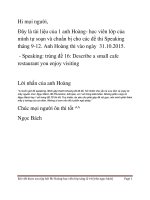 TÀI LIỆU SÁT VỚI ĐỀ THI IELTS THẬT NHẤT PHẦN SPEAKING