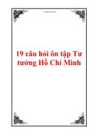 19 câu hỏi ôn tập tư TƯỞNG hồ CHÍ MINH 