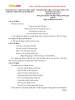 Đề thi khảo sát chất lượng đầu năm môn Ngữ văn lớp 11 trường THPT Thuận Thành số 3, Bắc Ninh năm học 2014 - 2015