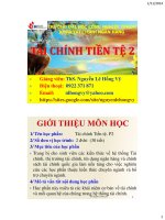 BÀI GIẢNG tài CHÍNH TIỀN tệ (PHẦN 2)   THS  NGUYỄN lê HỒNG vỹ 
