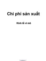 BÀI GIẢNG KINH tế VI mô   CHI PHÍ sản XUẤT 