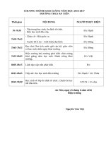 CHƯƠNG TRÌNH KHAI GIẢNG năm học 2016