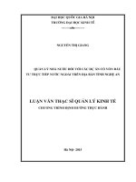 Quản lý nhà nước đối với các dự án có vốn đầu tư trực tiếp nước ngoài trên địa bàn tỉnh nghệ an 