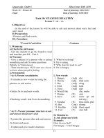 Giáo án Tiếng Anh 6 unit 10: Staying healthy