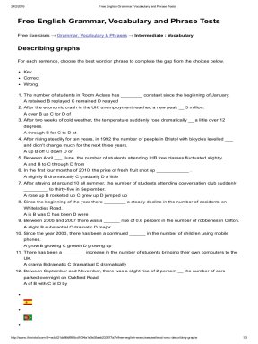Describing graphs free english grammar, vocabulary and phrase tests