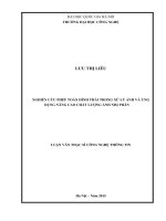 Nghiên cứu phép toán hình thái trong xử lý ảnh và ứng dụng nâng cao chất lượng ảnh nhị phân 