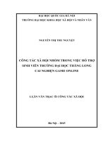Công tác xã hội nhóm trong việc hỗ trợ sinh viên trường đại học thăng long cai nghiện game online 