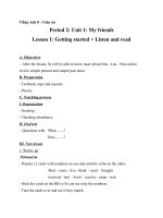 Giáo án Tiếng Anh 8 Unit 1: My friends