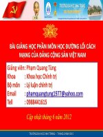 Bài giảng đường lối cách mạng của đảng cộng sản việt nam phạm quang tùng 