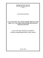 Cải cách thủ tục hành chính theo cơ chế một cửa tại ủy ban nhân dân thành phố hải dương tỉnh hải dương 