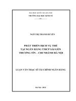 Phát triển dịch vụ thẻ tại ngân hàng TMCP sài gòn thương tín – chi nhánh hà nội 