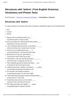 Structures with ‘before’   free english grammar, vocabulary and phrase tests 