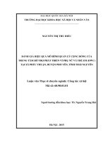 Đánh giá hiệu quả mô hình quản lý cộng đồng của trung tâm hỗ trợ phát triển vì phụ nữ và trẻ em ( DWC) tại xã phúc thuận, huyện phổ yên, tỉnh thái nguyên 