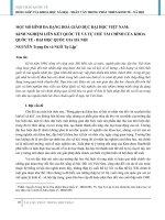 MỘT MÔ HÌNH ĐA DẠNG HOÁ GIÁO DỤC ĐẠI HỌC VIỆT NAM KINH NGHIỆM LIÊN KẾT QUỐC TẾ VÀ TỰ CHỦ TÀI CHÍNH CỦA KHOA QUỐC TẾ  ĐẠI HỌC QUỐC GIA HÀ NỘI