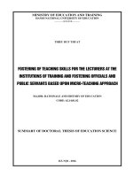 SUMMARY OF DOCTORAL THESIS OF EDUCATION SCIENCE