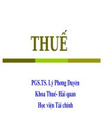 1  Đại cương về thuế  PGS.TS LÝ PHƯƠNG DUYÊN Khoa ThuếHải Quan Học Viện Tài Chính