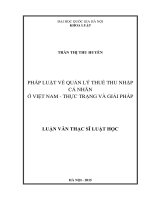Pháp luật về quản lý thuế thu nhập cá nhân ở việt nam   thực trạng và giải pháp 