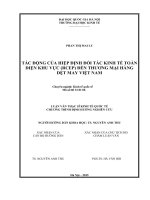 Tác động của hiệp định đối tác kinh tế toàn diện khu vực (RCEP) đến thương mại hàng dệt may việt nam 