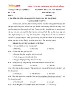 Đề thi khảo sát chất lượng đầu năm môn Tiếng Việt lớp 4 trường Tiểu học Huỳnh Việt Thanh, Long An năm học 2014 - 2015